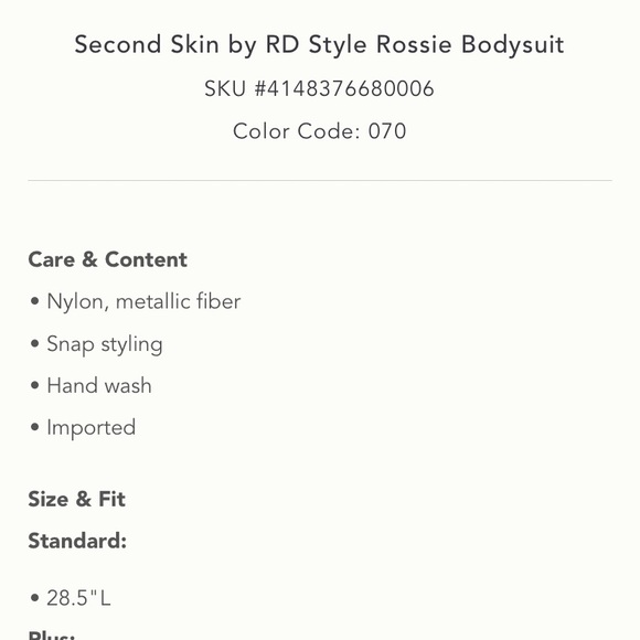 SECOND SKIN BY RD STYLE ROSSIE SHORT SLEEVE BODYSUIT - Picture 5 of 7